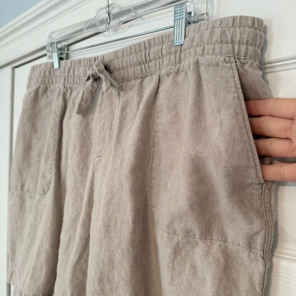 EUC Garnet Hill Coastal Linen Shorts Sand XL - Picture 5 of 8